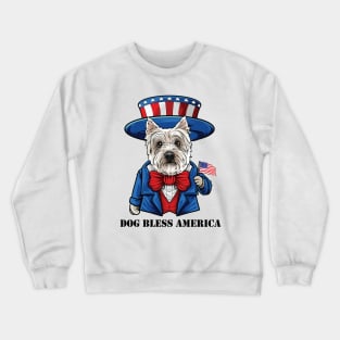 Westie Dog Bless America Crewneck Sweatshirt